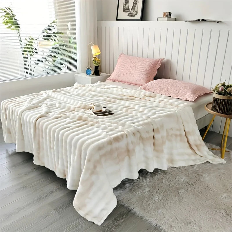 Luxurious Faux Rabbit Fur Blanket