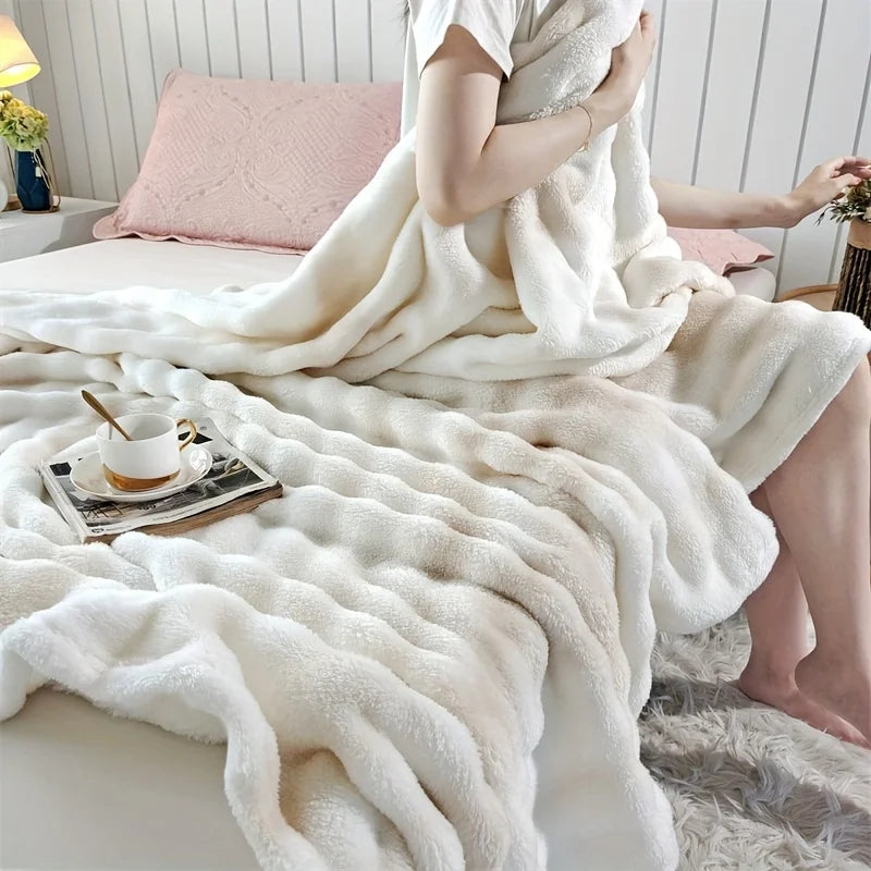 Luxurious Faux Rabbit Fur Blanket